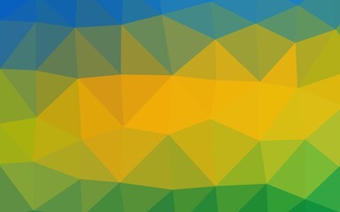 Dark Blue, Yellow vector blurry triangle template.