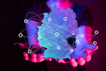 country germany map digital outline silhouette