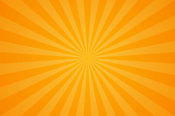 Orange Sunburst Pattern Background. Rays. Radial. Summer Banner. Vector Illustration