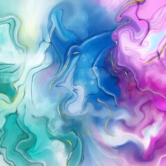 アルコールインクアート風素材　マーブル