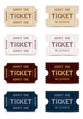 Set of event vintage vector tickets 