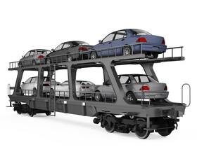 Car Carrier Truck Vehicle Isolated