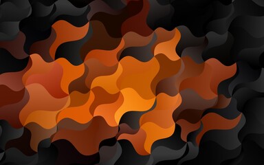 Light Orange vector pattern with curved circles.