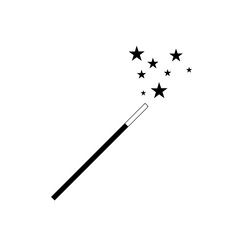 black magic wand icon illustration on white background