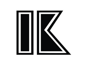 k and n logo letters design