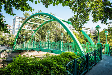 Beautiful bridge on Porsuk River in Eskisehir. Turkey.