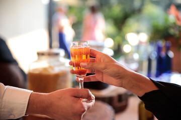 person holding a cocktail