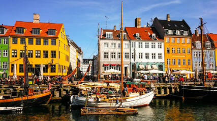 The colorful port of Nyhavn in Copenhagen, Denmark
