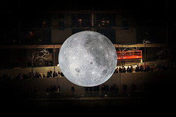 Moon in the middle of Barcelona