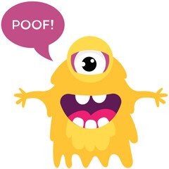 Game cartoon monster growling and yelling