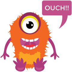 Game cartoon monster growling and yelling