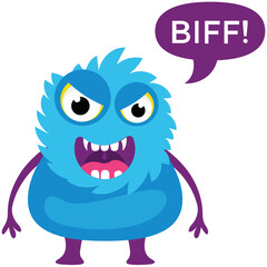 Game cartoon monster growling and yelling