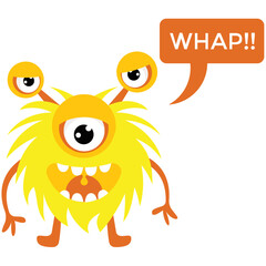 Game cartoon monster growling and yelling