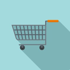 Consumer shop cart icon, flat style
