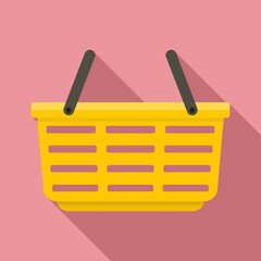 Trade shop basket icon, flat style