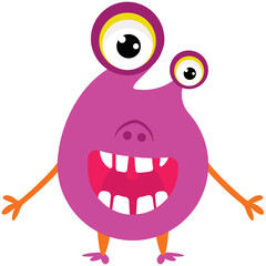 Game cartoon monster growling and yelling