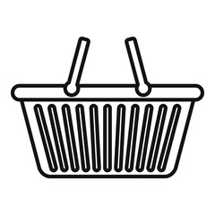 Empty shop basket icon, outline style