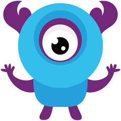 Game cartoon monster growling and yelling