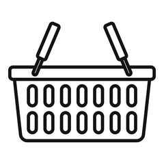 Commerce shop basket icon, outline style