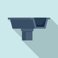 Building gutter icon, flat style