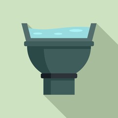 Steel gutter icon, flat style