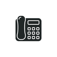 Intercom telephone icon. IP phones. Telephone call supply with fax for smart house communication. solid, glyph style pictogram. Vector illustration. Design on white background EPS 10