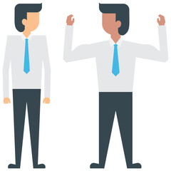 
Two human avatars of business people in an organization having business conversation
