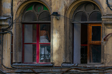 Fototapeta na wymiar old window in the old building