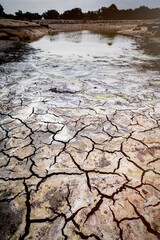 Cracked ground texture background