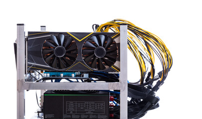 Bitcoin and cryptocurrency miner - a mining computer isolated
