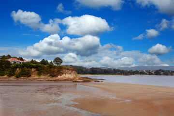 Nice landscape of a lonely beach with a stunning sky