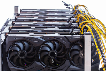 Bitcoin and cryptocurrency miner - a mining computer isolated