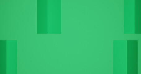 Render with simple geometric green background