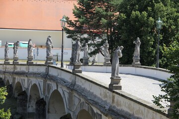 Obraz premium Decorated bridge of statues in Namest nad Oslavou city
