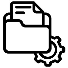 
A file folder with gear wheel symbolising data organization and documentation 
