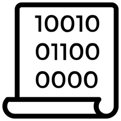 digital tablet with binary code on screen 