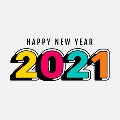 Flat design new year 2021. - Vector.