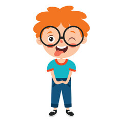 Poses And Expressions Of A Funny Boy