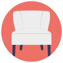 
Flat icon design of sofa, living room furniture 
