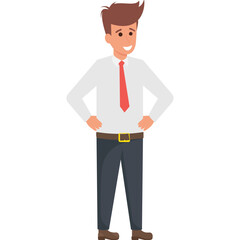 
A young man with business attire standing 
