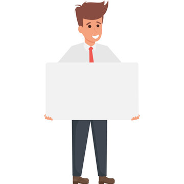 
A business manager holding blank sign board showing your ad here concept 
