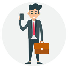 Businesswoman using an ipad in happy mood 