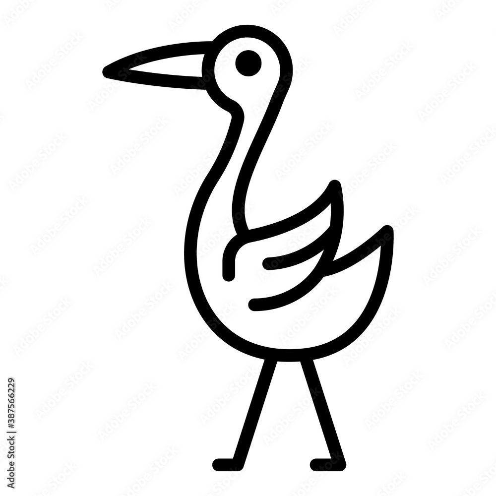 Poster standing stork icon. outline standing stork vector icon for web design isolated on white background