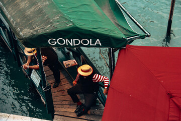 Gondelfahrer in Venedig