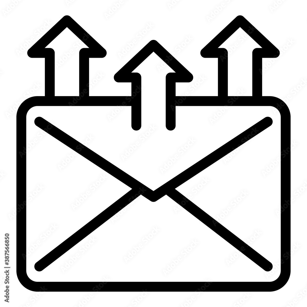Poster send mail request icon. outline send mail request vector icon for web design isolated on white backg