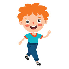Fototapeta premium Poses And Expressions Of A Funny Boy