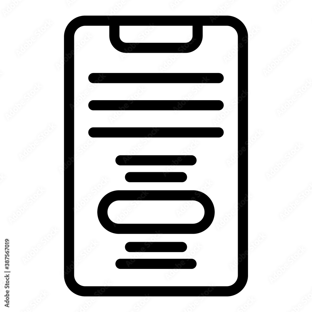 Poster smartphone text request icon. outline smartphone text request vector icon for web design isolated on