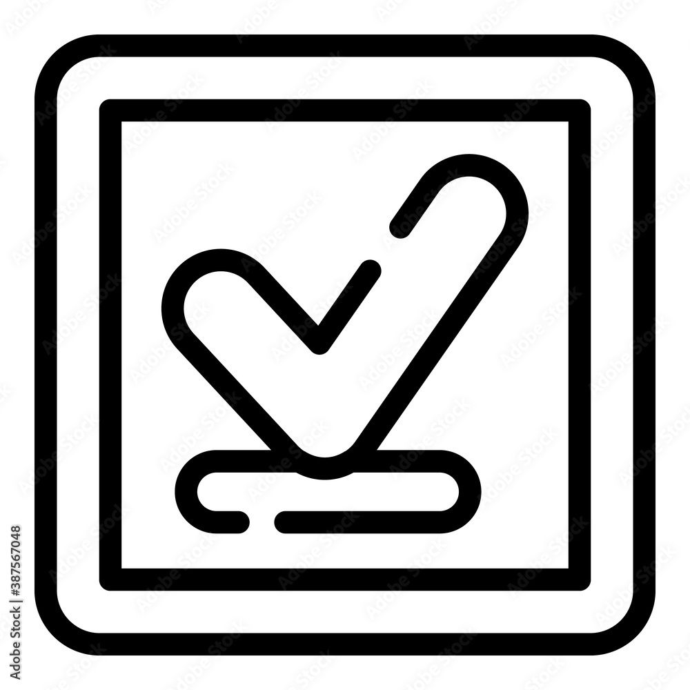 Poster approved request icon. outline approved request vector icon for web design isolated on white backgro