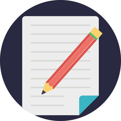 
Pencil with paper, flat icon design of writing concept
