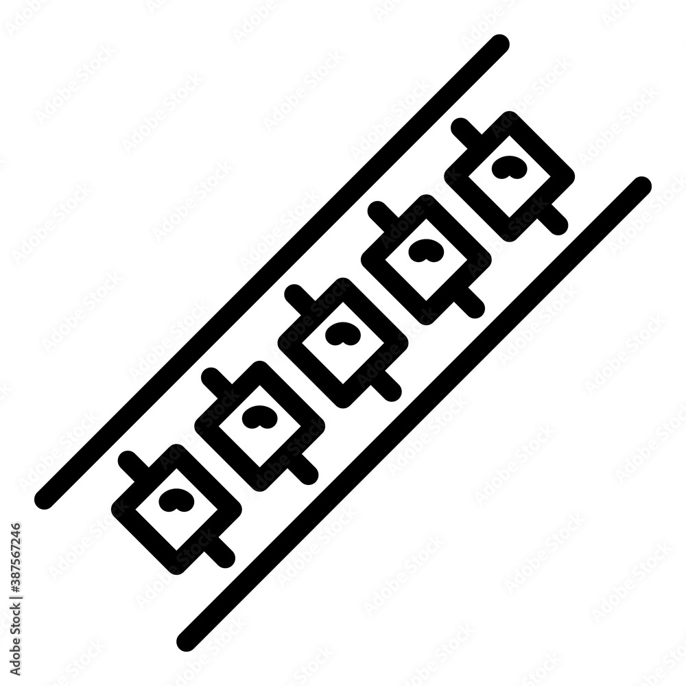 Poster led strip tape icon. outline led strip tape vector icon for web design isolated on white background